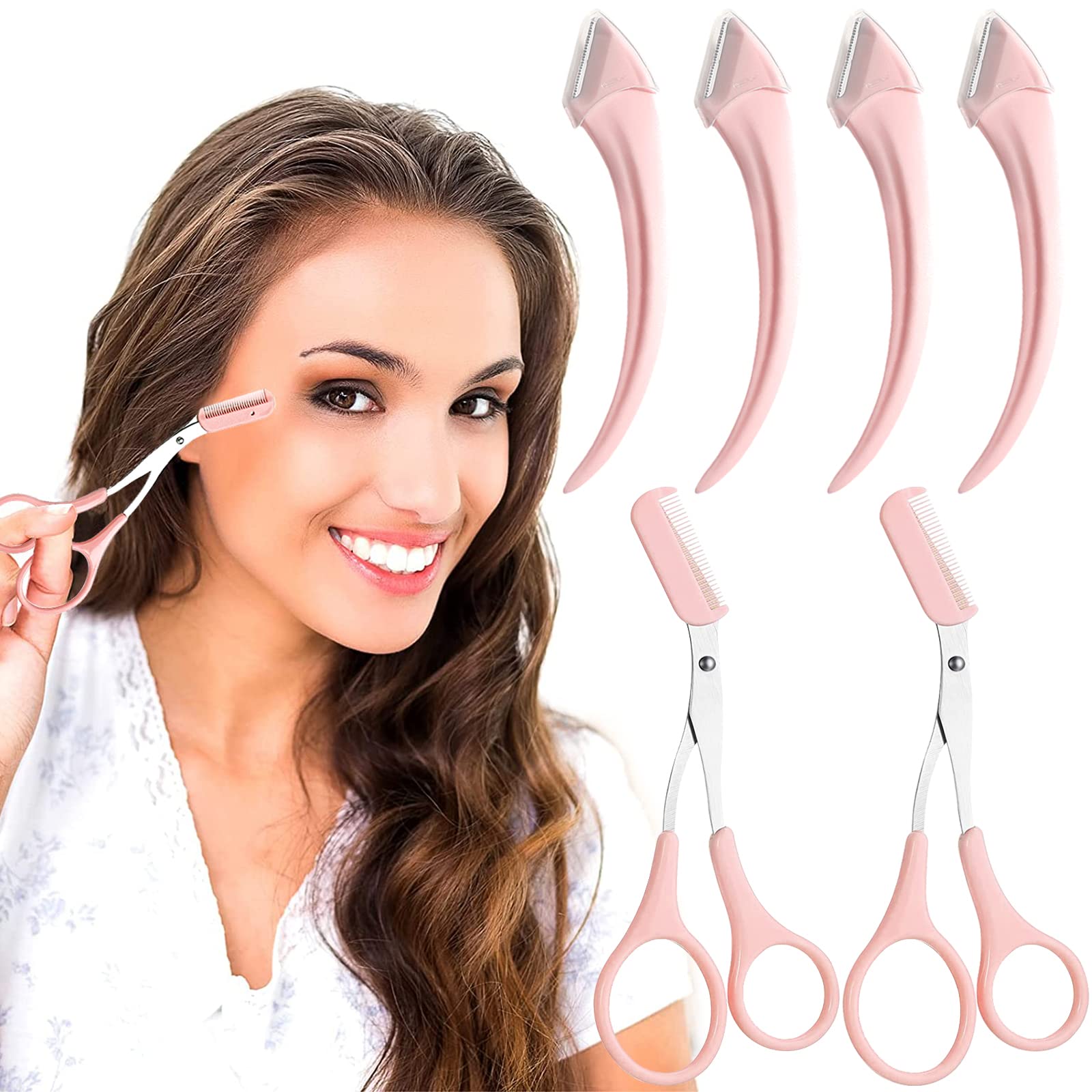 Amazon.com: ONEUPIN 6PCS Curved Eyebrow Trimmer Set Stainless